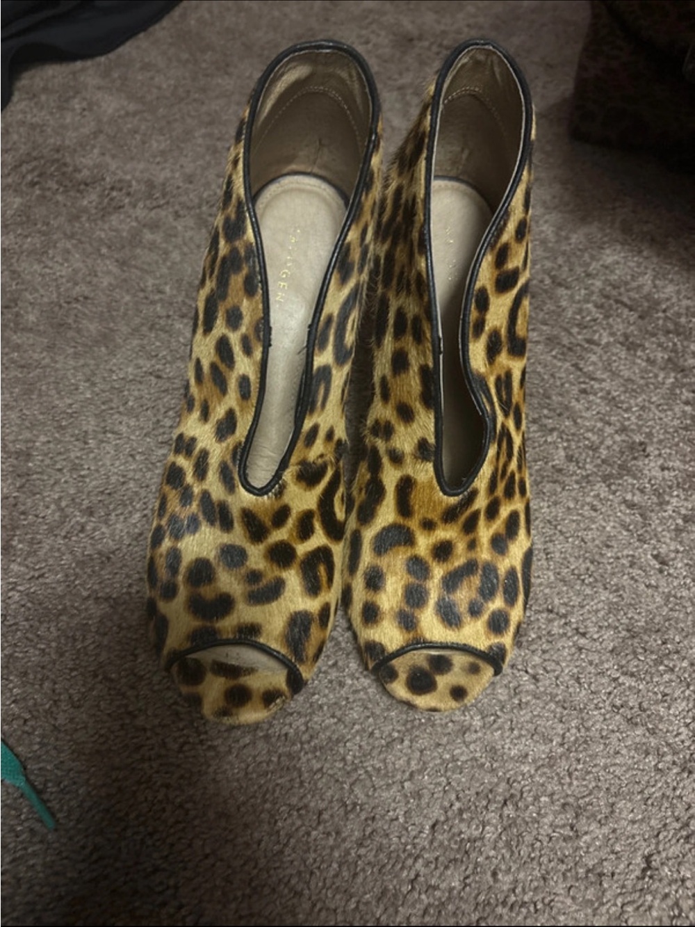 Leopard Print Peep-Toe Women's Heels